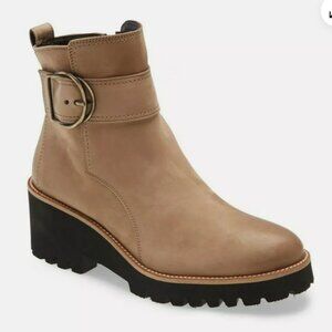 PAUL GREEN Dynamic Boot Lug Platform Moto Chic Alpaca Nubuck, Size 8 US